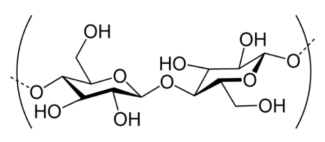 Fig 2: Del av cellulosamolekyl