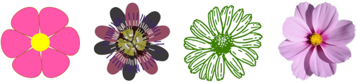Kromatografiblomma - tecknade blommor